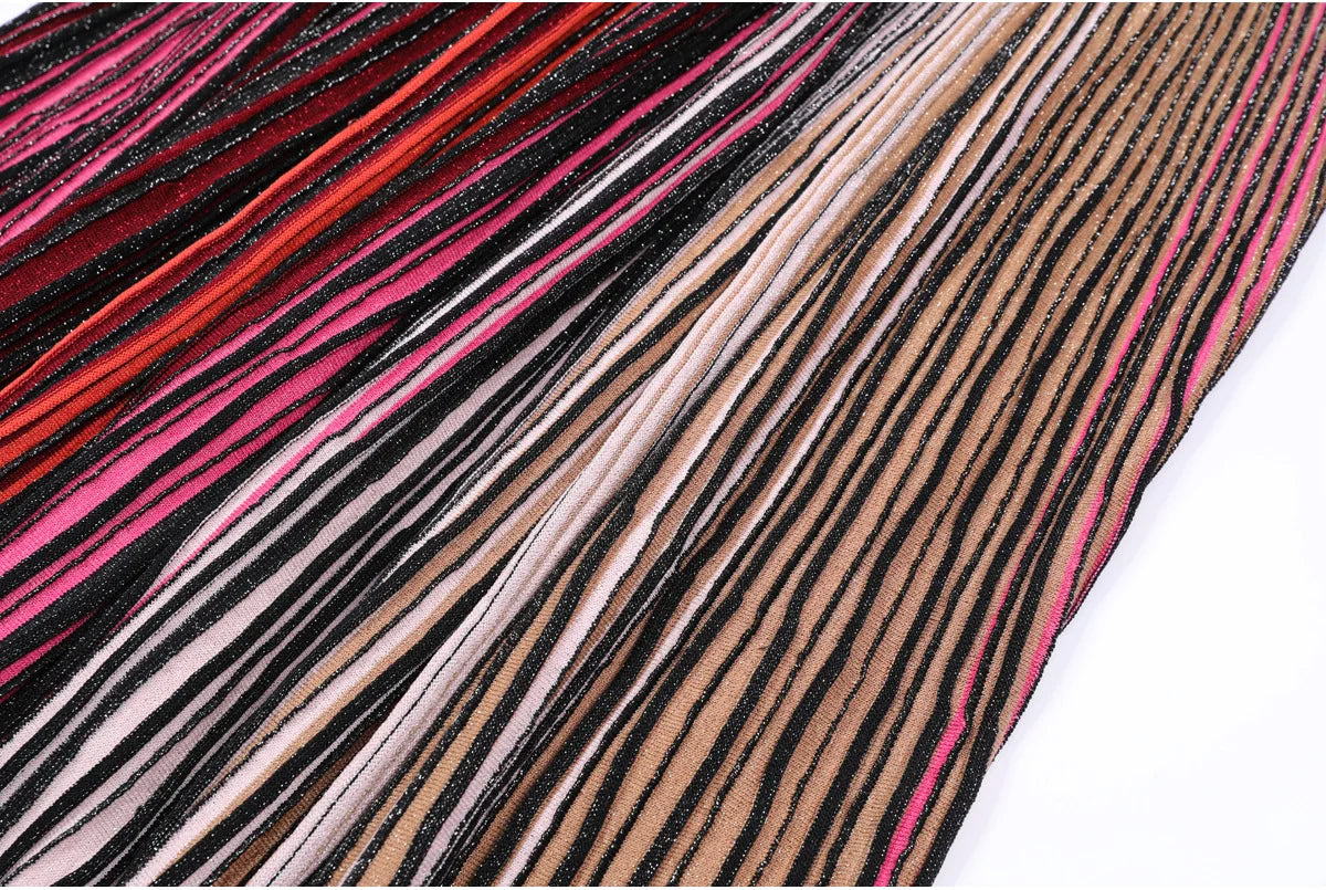 Daphne Rainbow Striped Knitting Dress