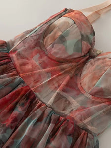 Courtney Spaghetti Strap Sleeveless Floral Backless Dress