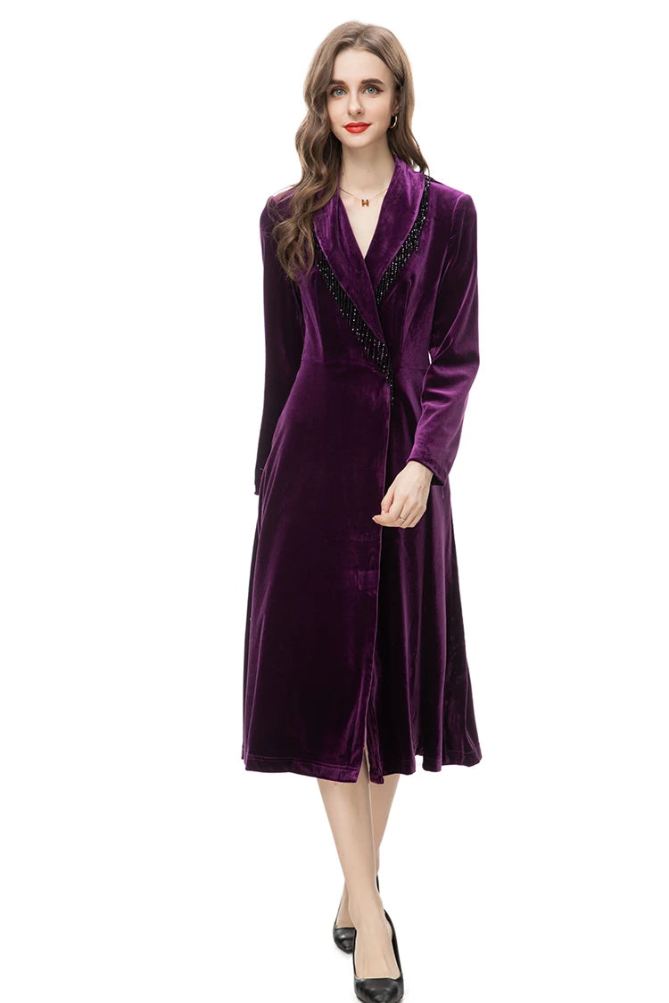 Shyla Vintage Velvet Trench Coat