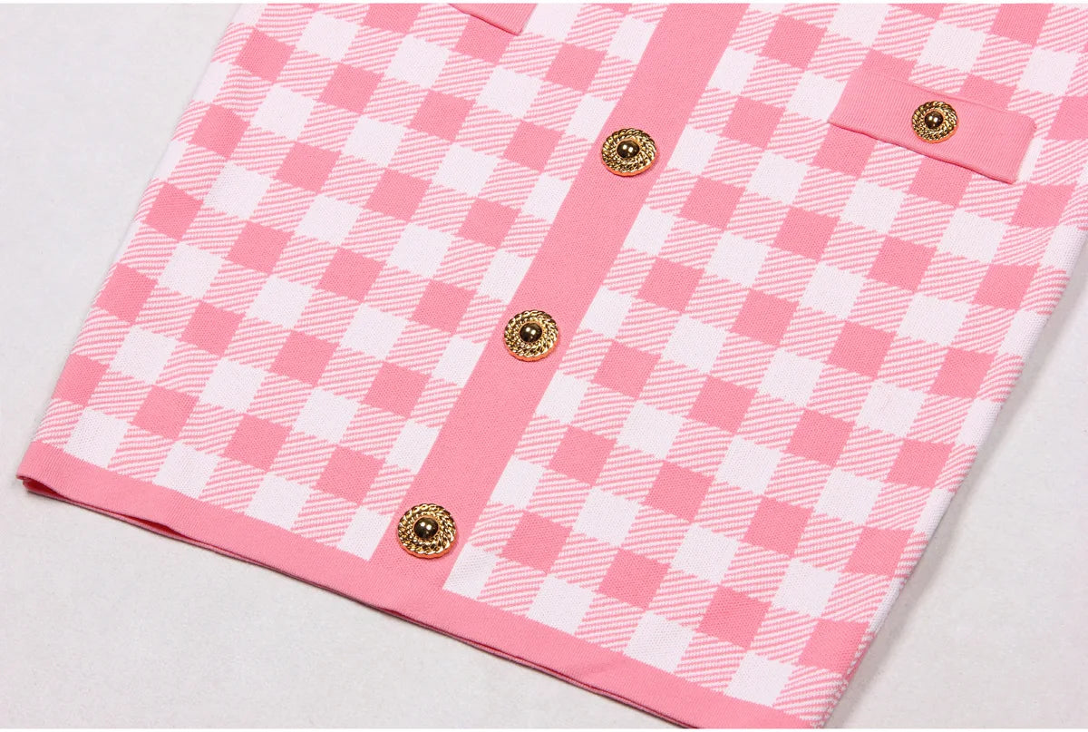 Jessy Plaid Knitting Sweater Dress