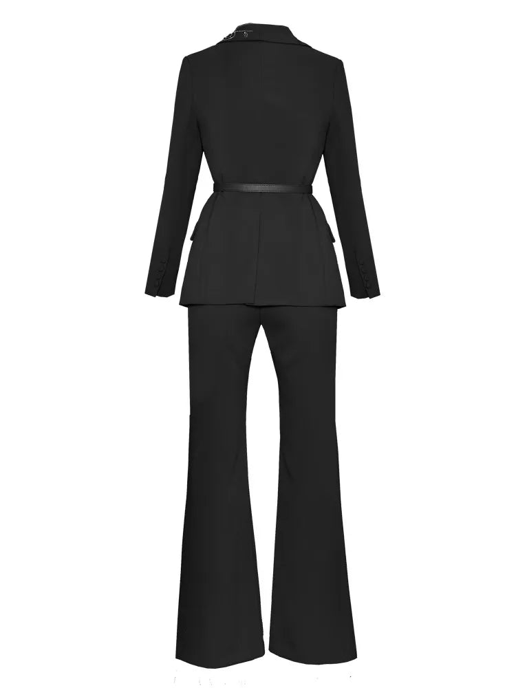 Kerrie Blazer Top + Flare Pant  2 Piece Set