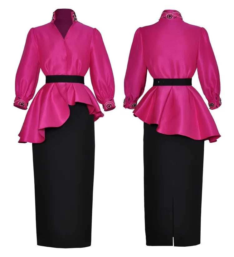 Wallis Asymmetric Top + Pencil Skirt 2 piece Set