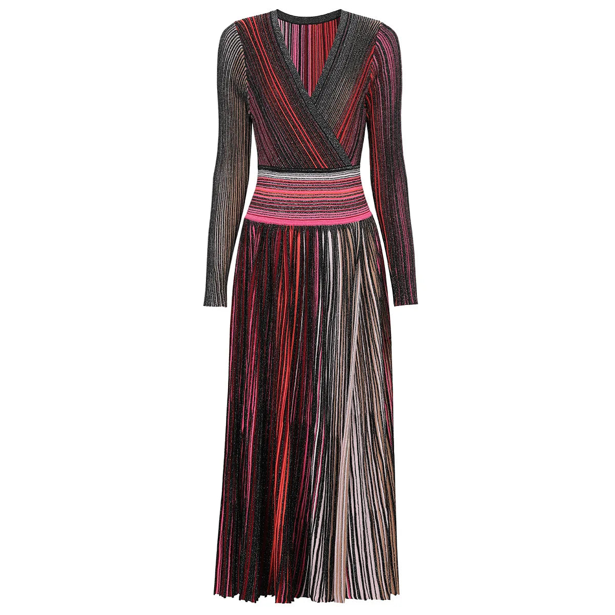 Daphne Rainbow Striped Knitting Dress