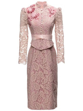 Load image into Gallery viewer, Collins Long Sleeve Sequins Embroidery Appliques Vintage Dress