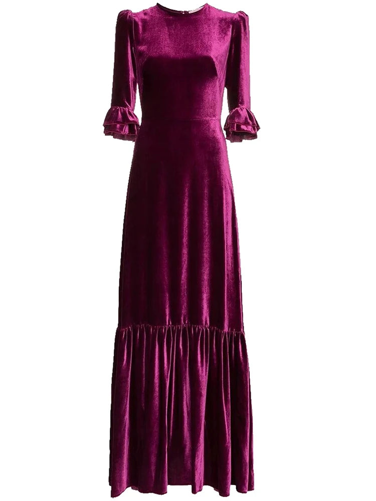 Gwen Velvet A-LINE Long Dress