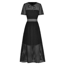 Load image into Gallery viewer, Kehlani O-Neck Short Sleeve Geometric Midi Dress