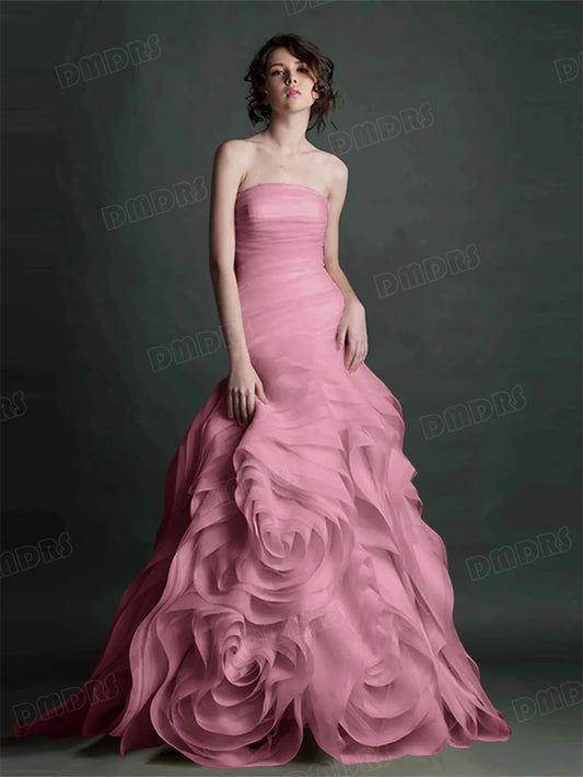 Jean Formal Dress for Women 100+ Colors to Choose Strapless Long Evening Dresses