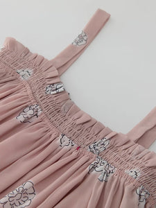 Amber Maxi  Backless Long Sleeve Flowers Print Elastic Waist Vacation Dress