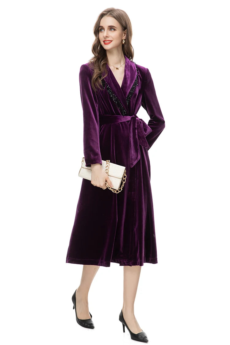 Shyla Vintage Velvet Trench Coat