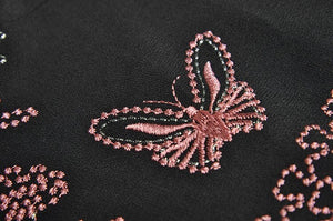 Juliette Sleeveless Butterfly Embroidery Vintage Slim A-LINE Long Dress