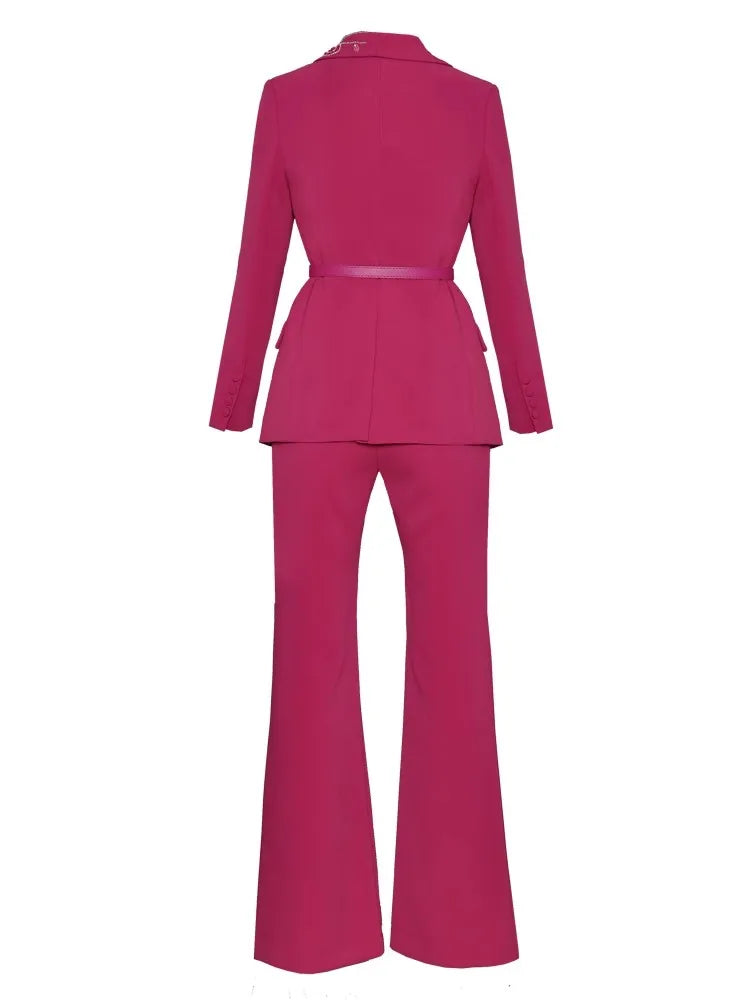 Kerrie Blazer Top + Flare Pant  2 Piece Set