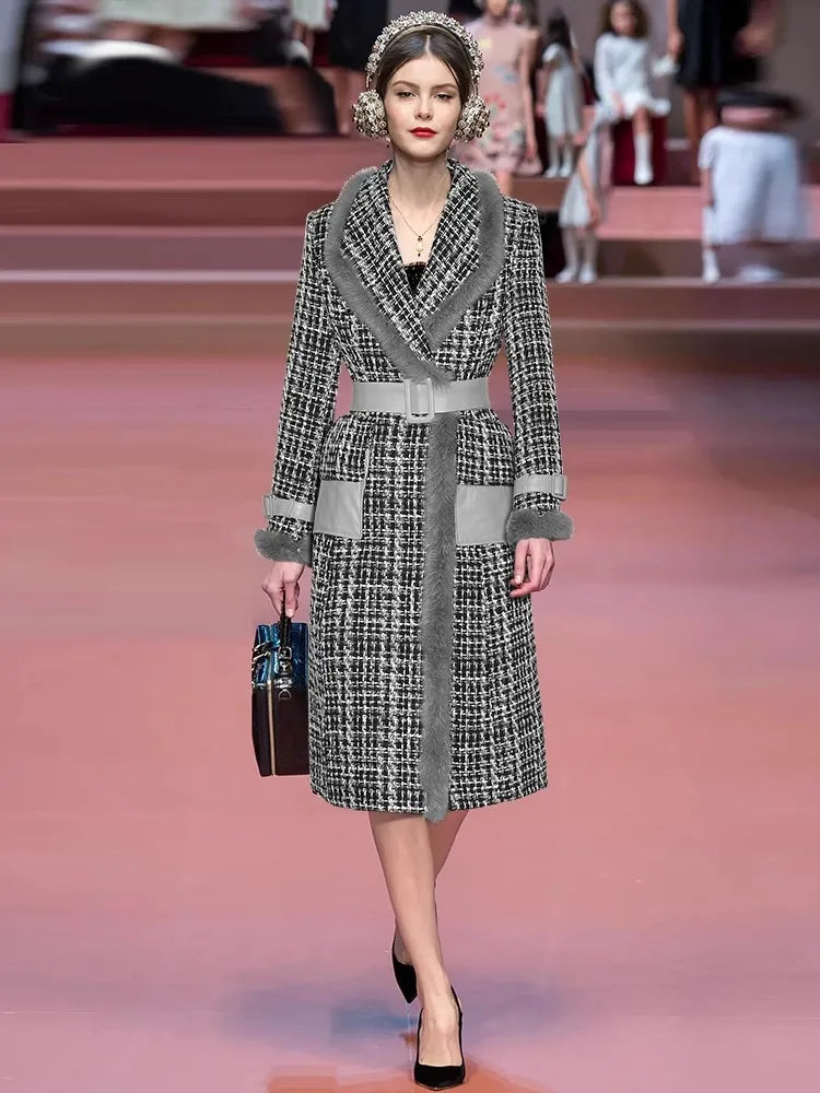 Aspen Plaid Tweed Coat