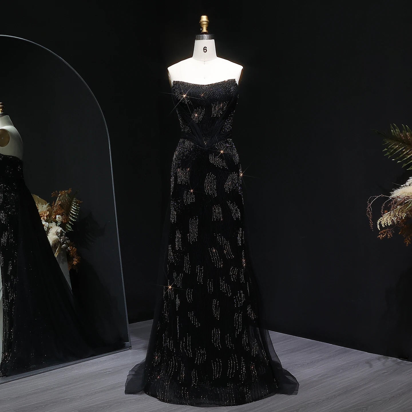 Gina Pink Strapless Mermaid Evening Dress