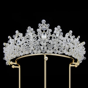 Luxury Royal Purple Crystal Beads  Rhinestone Queen Bridal Tiaras Crown