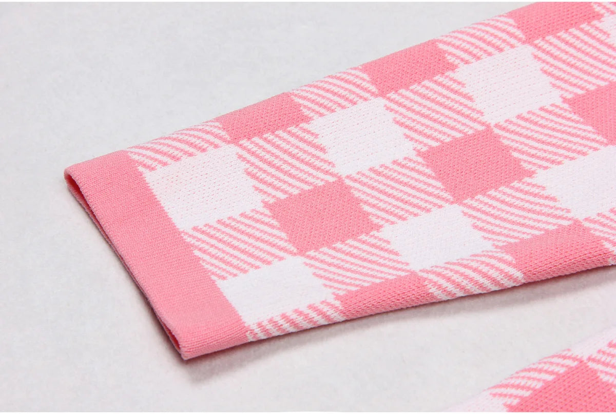 Jessy Plaid Knitting Sweater Dress