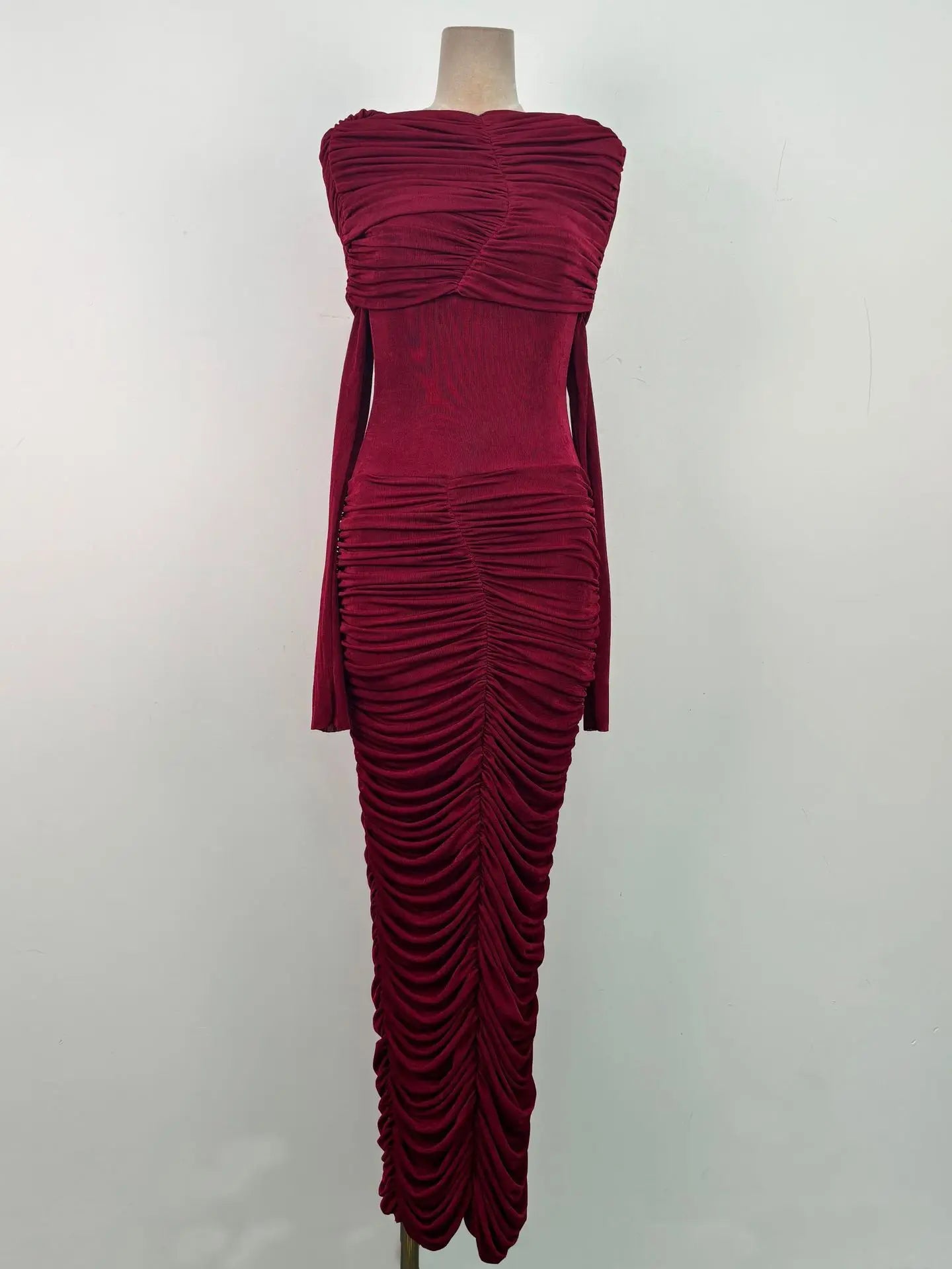 Alissa Pleated Long Sleeve Dress