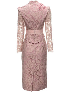 Collins Long Sleeve Sequins Embroidery Appliques Vintage Dress