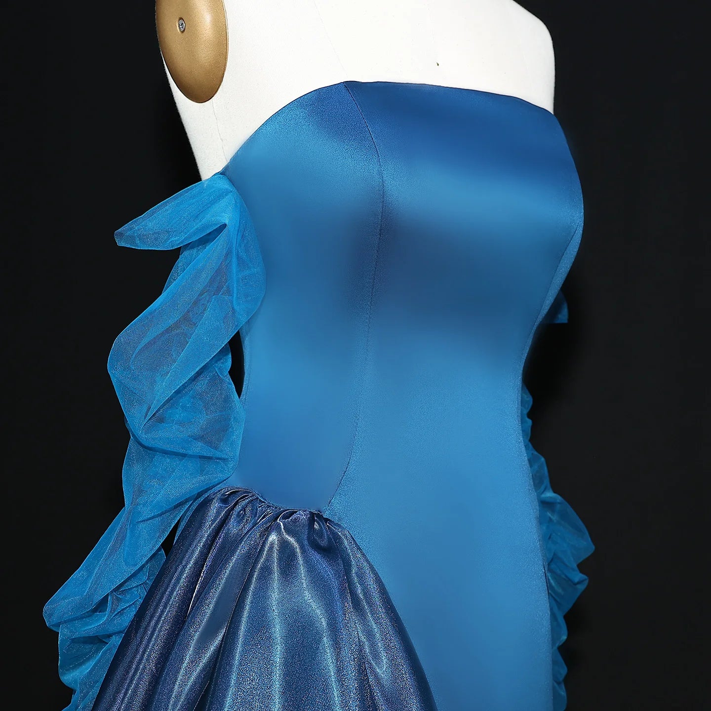 Ando Navy Blue Strapless Dubai  Evening Dress