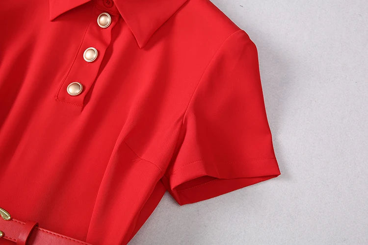 Lorna Belted Short Sleeve Dress