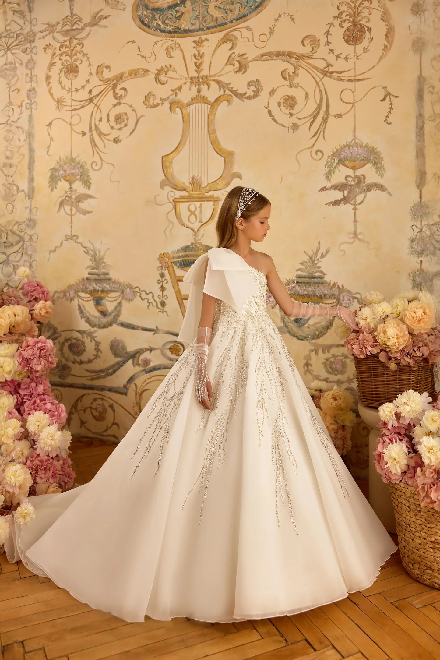 Princess One Shoulder Flower Girl's Dress