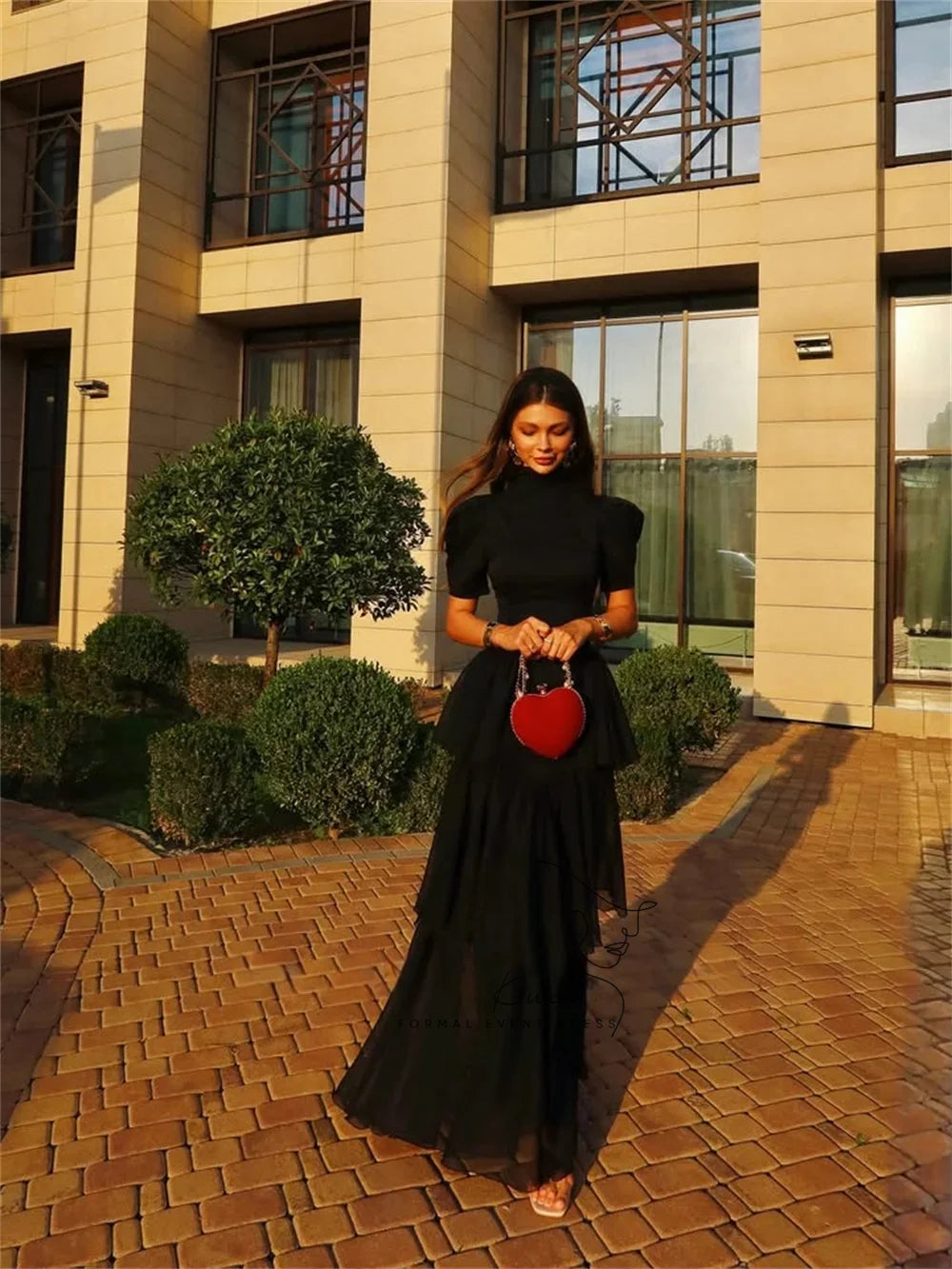 Kylie Chiffon Tulle Pleat Evening Dress Customized Woman Party Dress Ankle Length Formal Gown