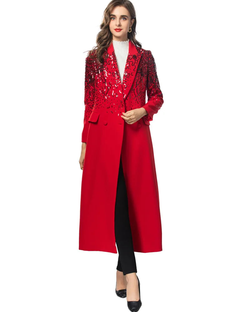 Jordan  Solid  Sequin Trench