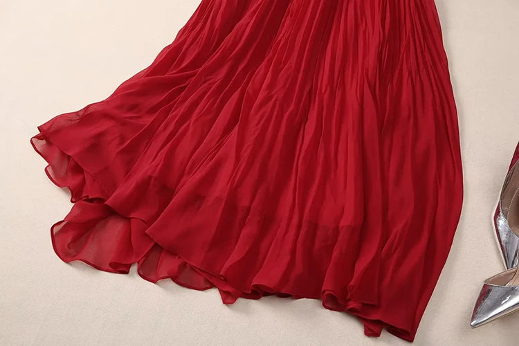 Emely Summer Solid Color Long Dress