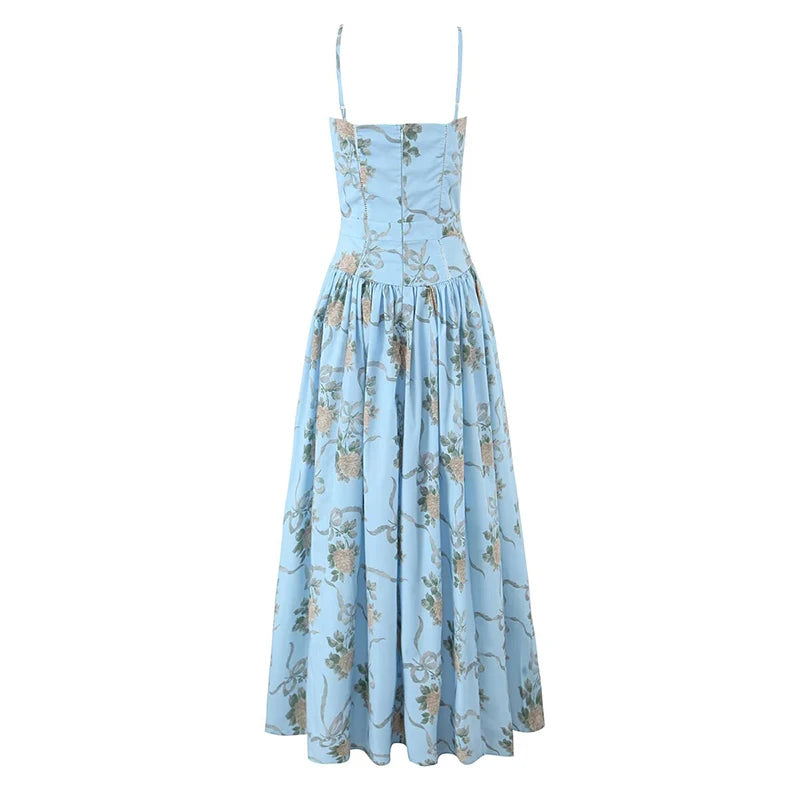 Mya Sexy Spaghetti Straps Floral Print Dress
