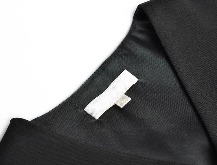 طقم معطف كشكش بألوان متباينة ورقبة على شكل حرف V من Lillie + تنورة ضيقة للمكتب للسيدات مكونة من قطعتين