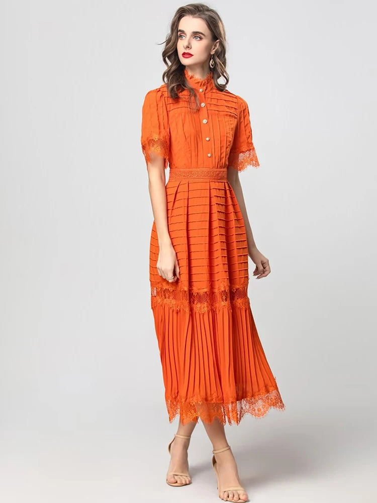 Zyla Vintage Pleated Dress