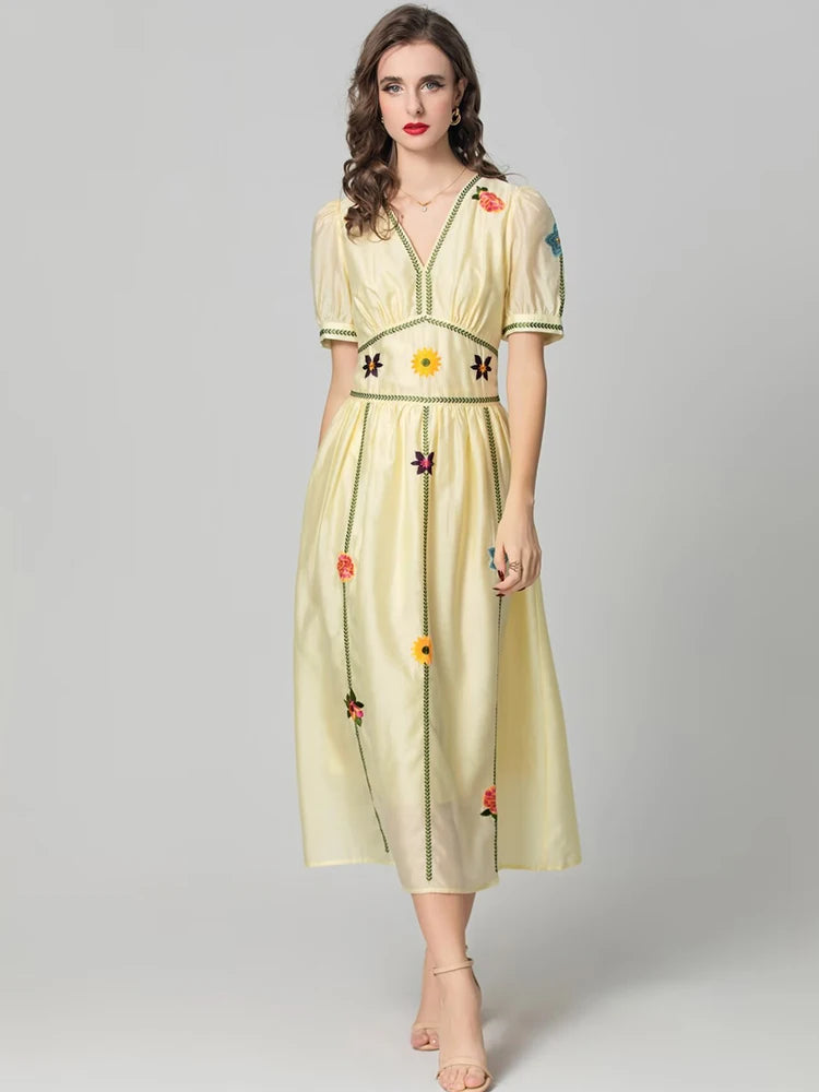 Quittery Embroidery Dress