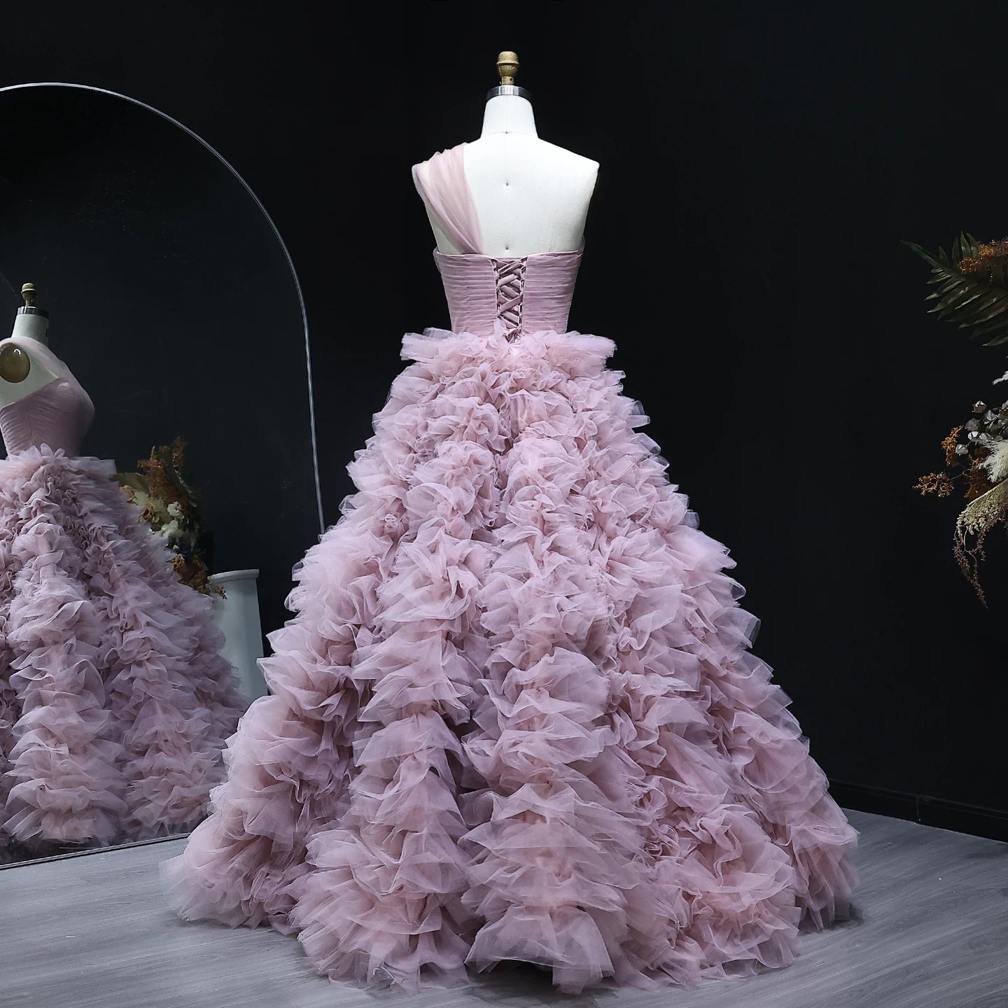 Harper Pink Strapless Evening Dress