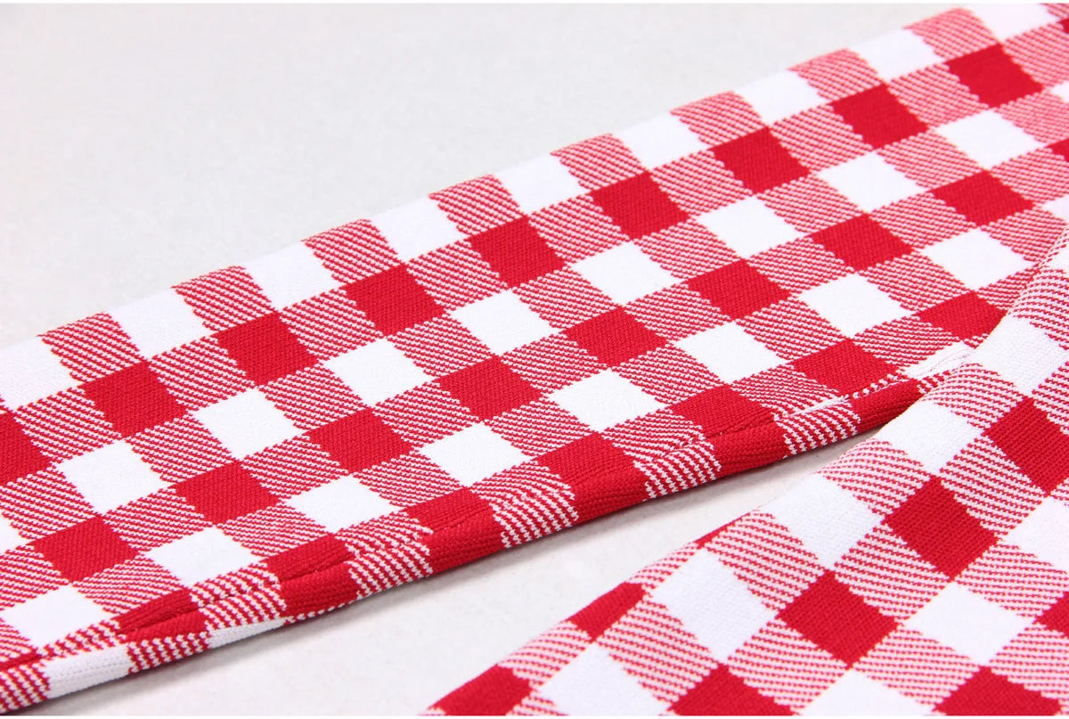 Jessy Plaid Knitting Sweater Dress