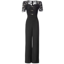 Load image into Gallery viewer, Memphis Square Collar Short Sleeve Lace Hollow Out Button High Street Wide Leg Pant