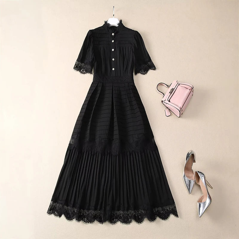 Zyla Vintage Pleated Dress