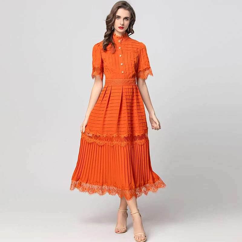 Zyla Vintage Pleated Dress