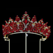 Load image into Gallery viewer, Luxury Royal Purple Crystal Beads  Rhinestone Queen Bridal Tiaras Crown