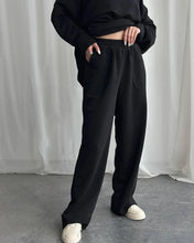 Load image into Gallery viewer, Two Pieces Suits Pullover Tops And Wide Legs Pant Sporty Terry Outfits Spring 2024 Casual Set