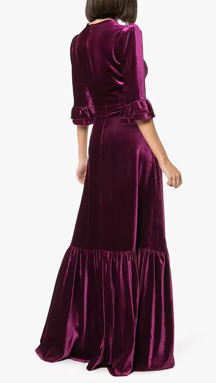 Gwen Velvet A-LINE Long Dress