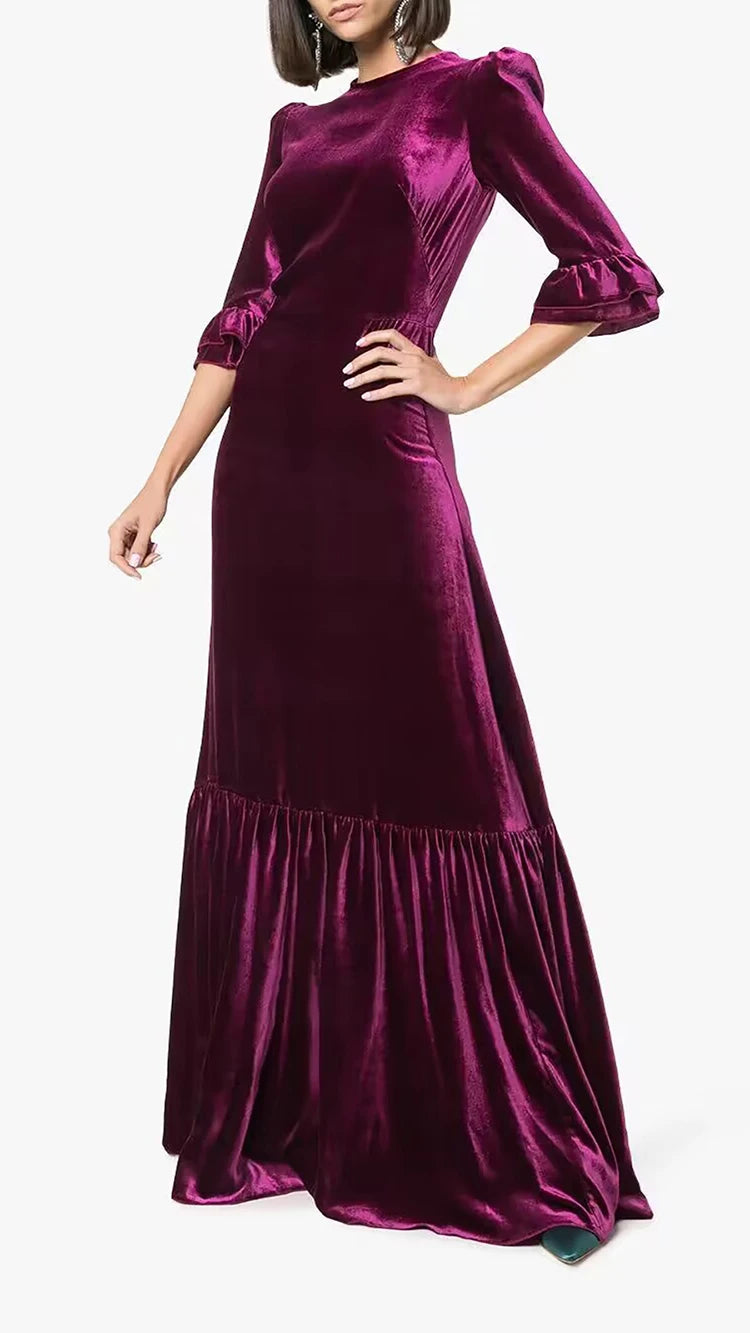 Gwen Velvet A-LINE Long Dress