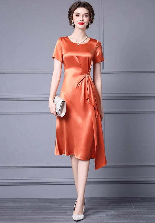 Amalia Pleated Dress Vintage Orange+Purple Dress