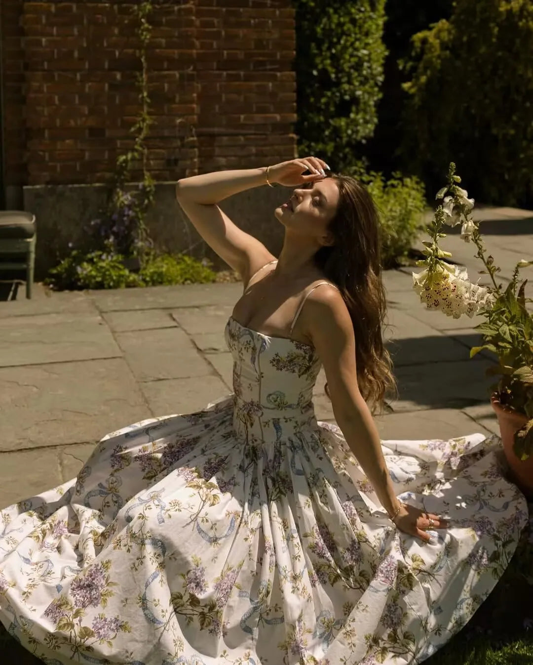 Mya Sexy Spaghetti Straps Floral Print Dress