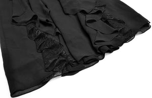 Milena V-Neck Pleated Half Sleeve Ruffle Lace Patchwork Elegant Party Long Dress