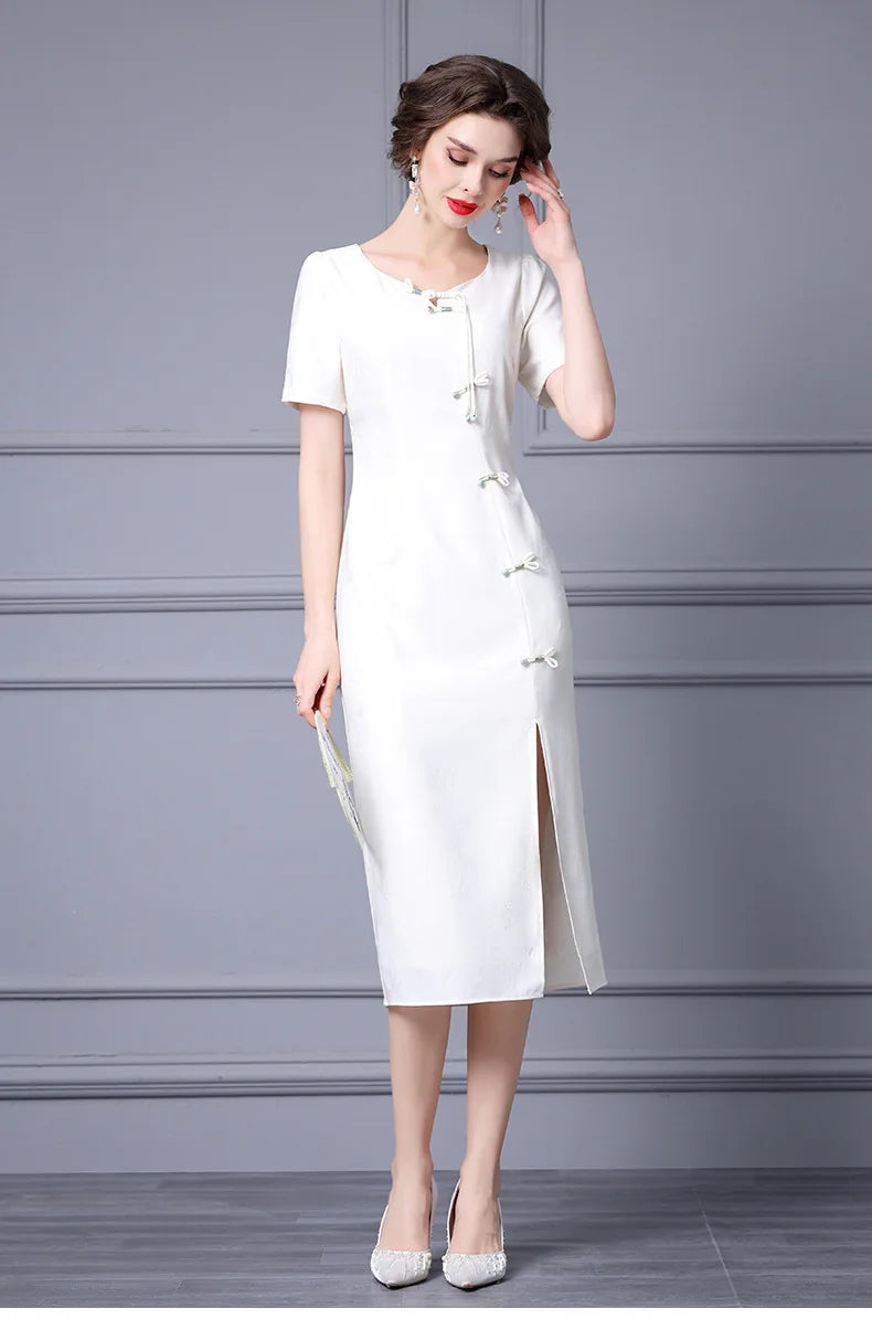 Caroline Elegant Chinese Style Pencil Dress