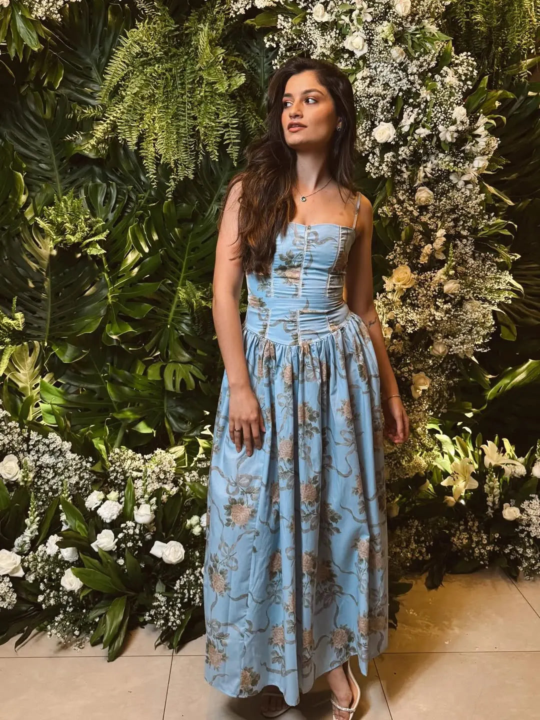 Mya Sexy Spaghetti Straps Floral Print Dress