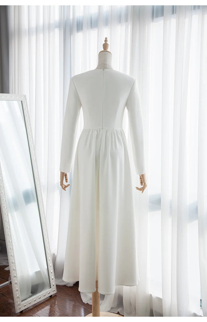 Parker Sleeve A-line Long Sleeve Slim Elegant Dress