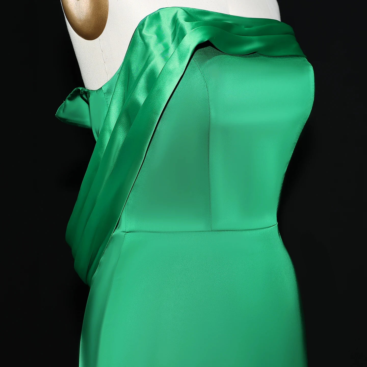 Gema Green Strapless Evening Dress