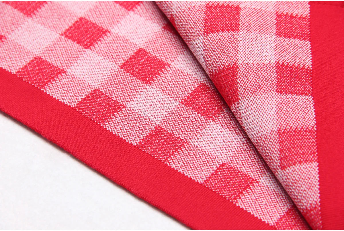 Jessy Plaid Knitting Sweater Dress