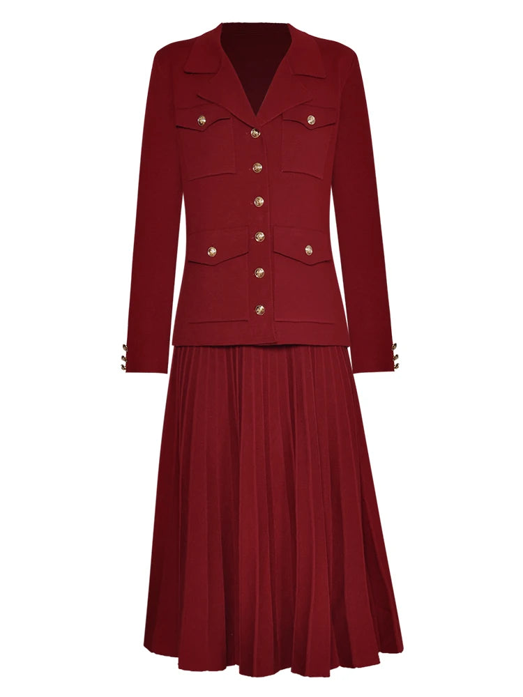 Aurelia Winter Knit Skirts Suit