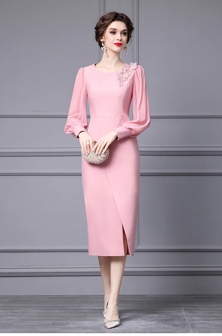 Marie Pink Elegant Party Dress